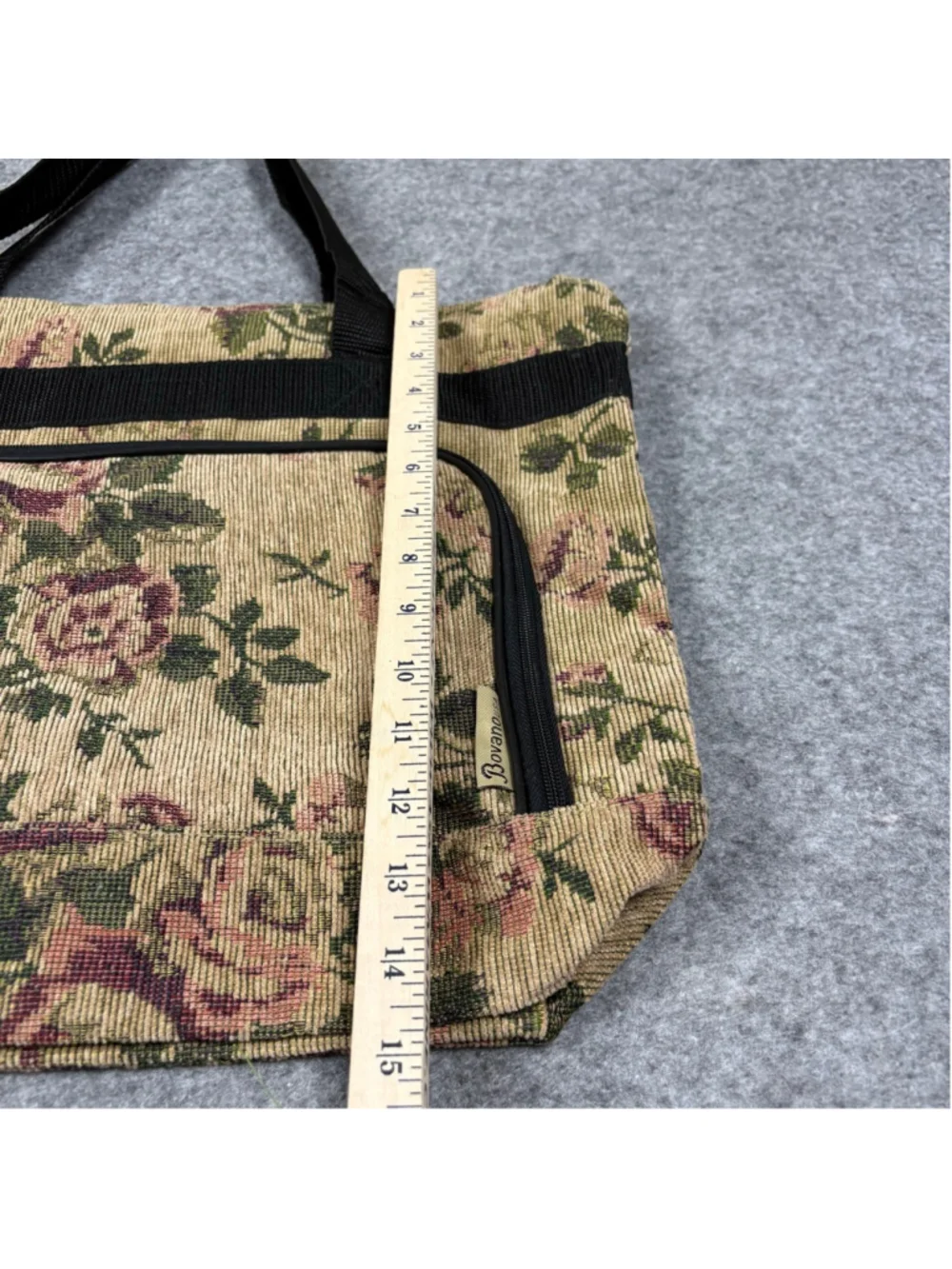 Vintage Bovano Floral Tapestry Tote Bag Large Travel Overnight Shoulder Bag NWT